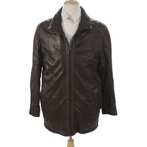 Mario Vittorio Mens Brown Leather Bomber Jacket Zip Size M